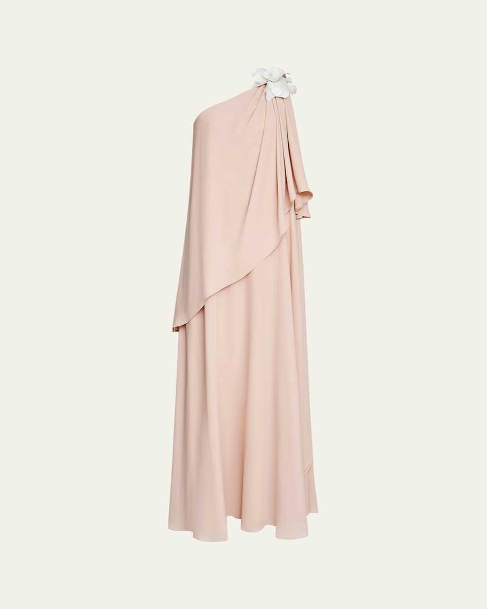 Solena One-Shoulder Georgette Gown